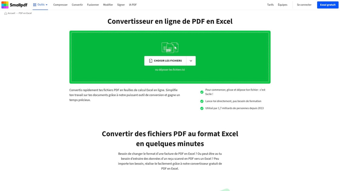 Convertir PDF en Excel