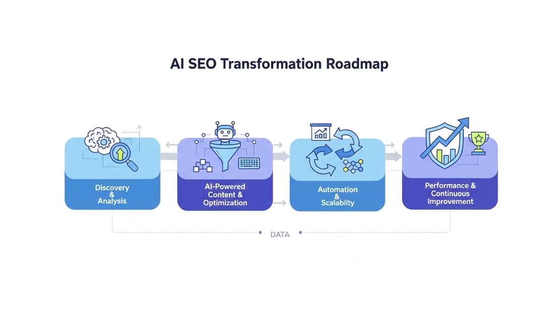 Diagram showing AI SEO transformation roadmap