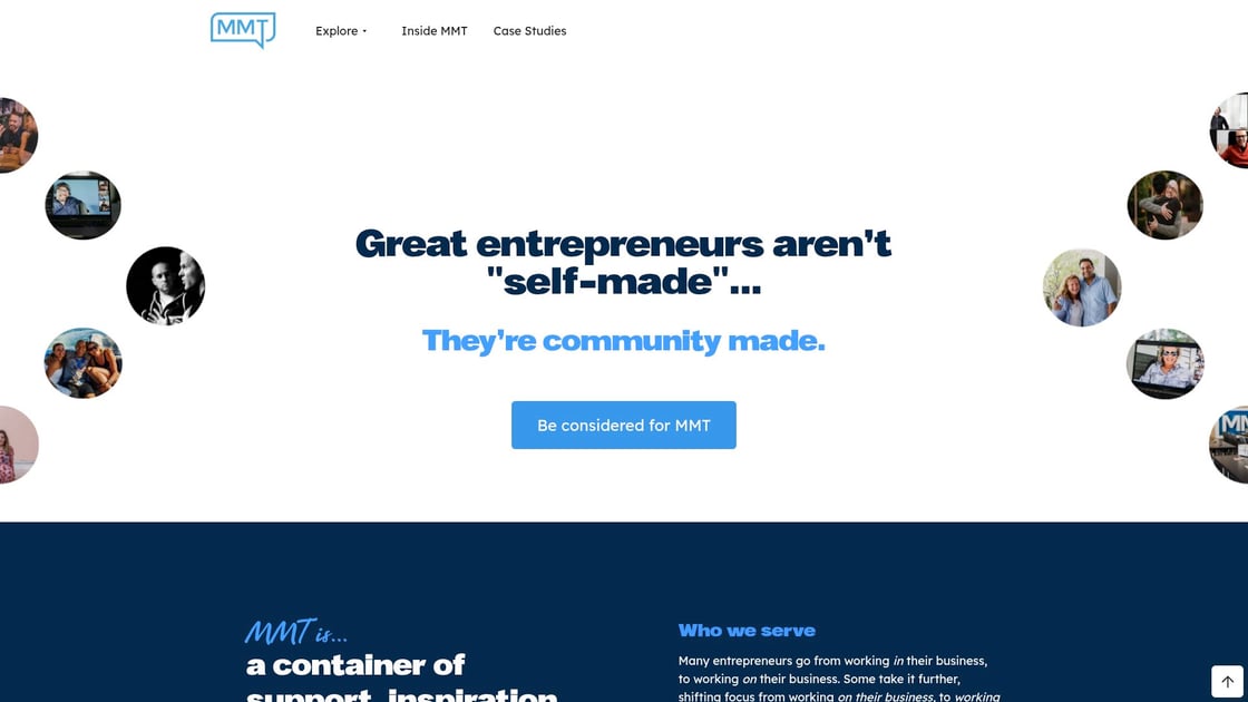 Mastermind Dinners platform interface