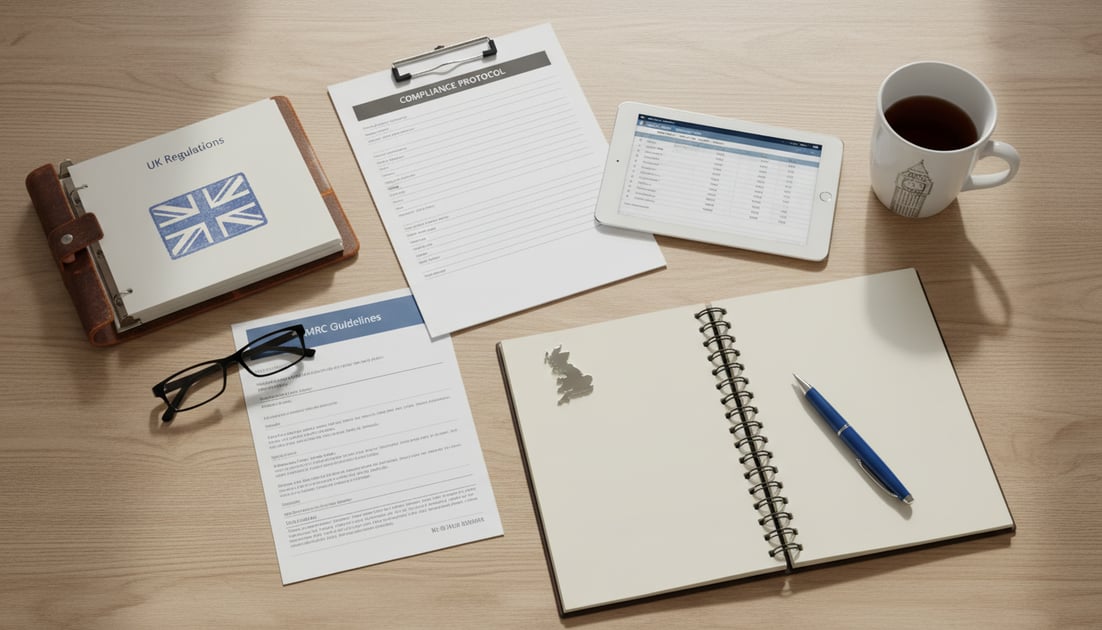 Infographic showing UK compliance checklist