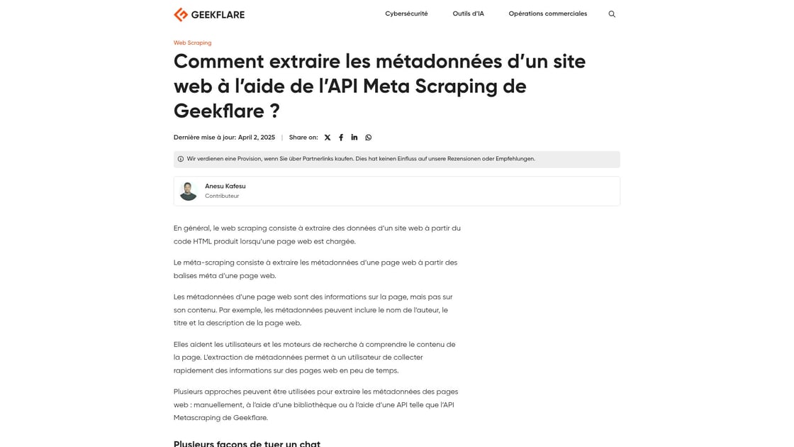 Geekflare Meta Scraping API