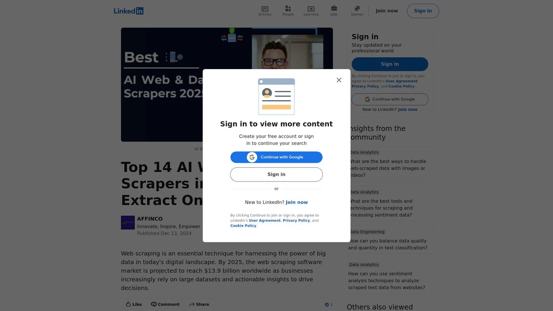 Top AI web data scrapers