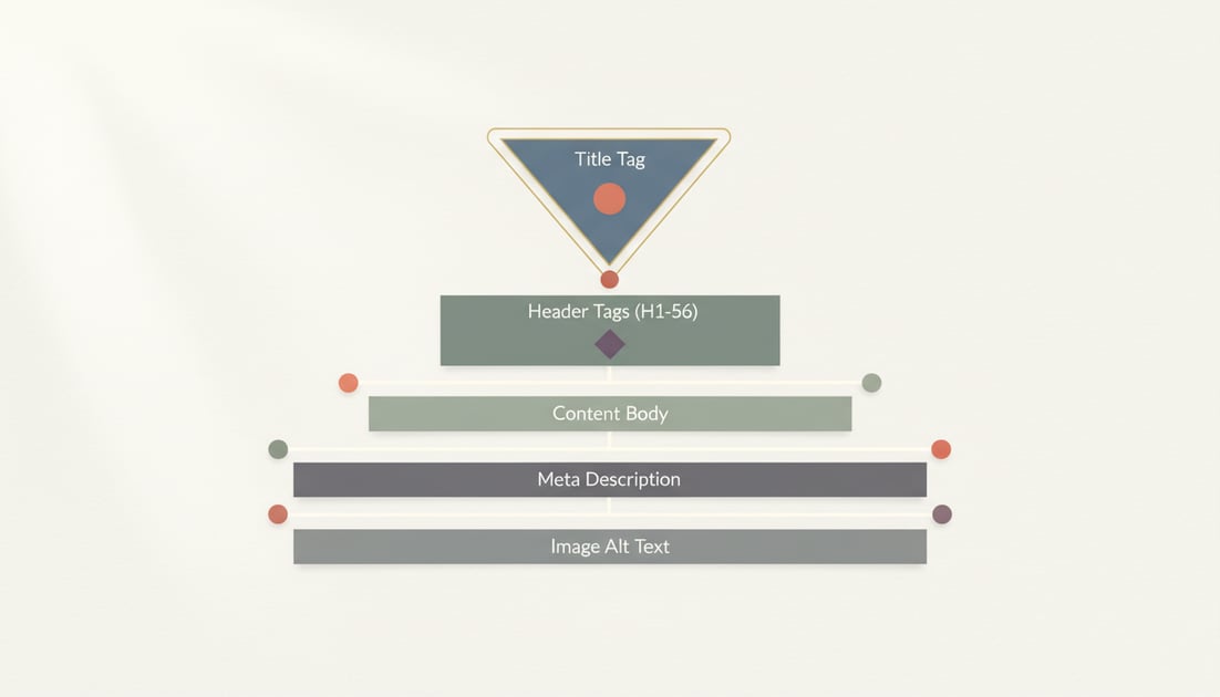 Diagram showing on-page SEO elements hierarchy