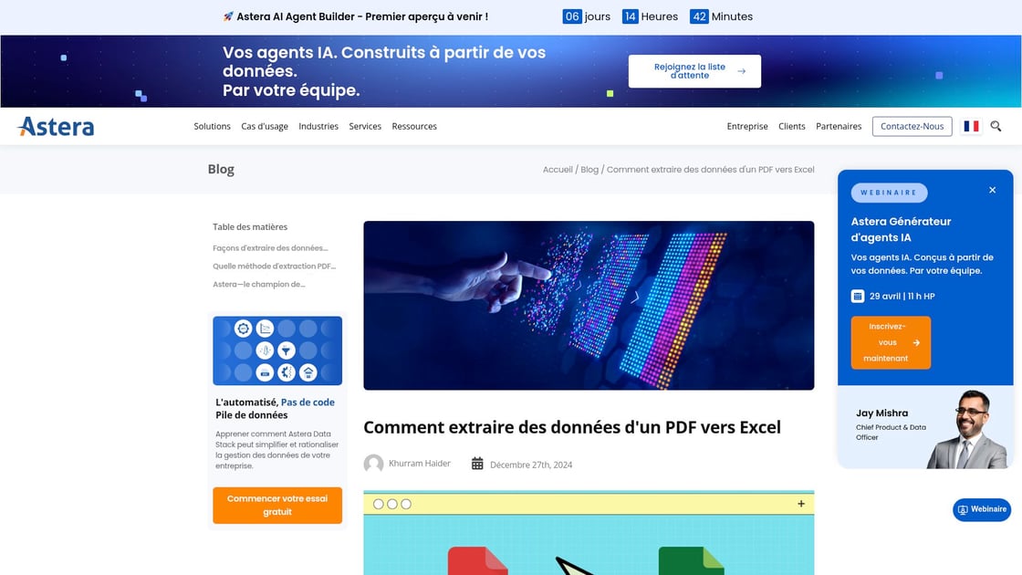 Extraire des données PDF vers Excel