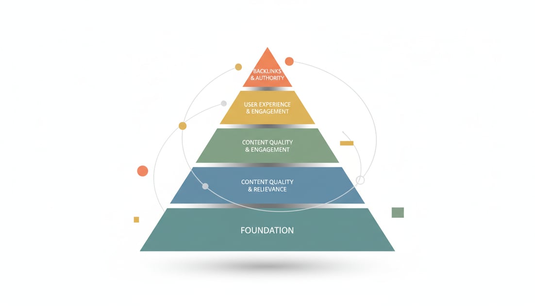 Diagram showing ranking factors hierarchy pyramid