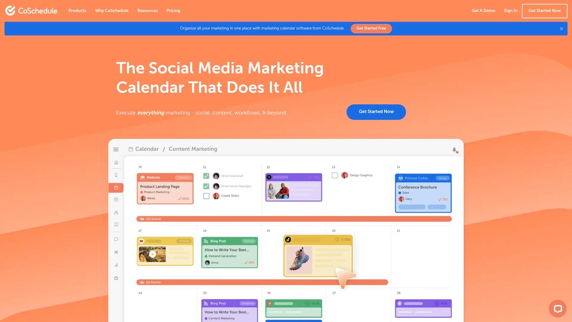 CoSchedule dashboard