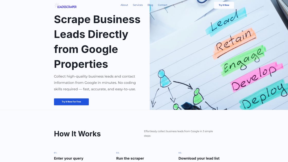 Leadsscraper.io - Spécialiste de la génération de leads B2B interface