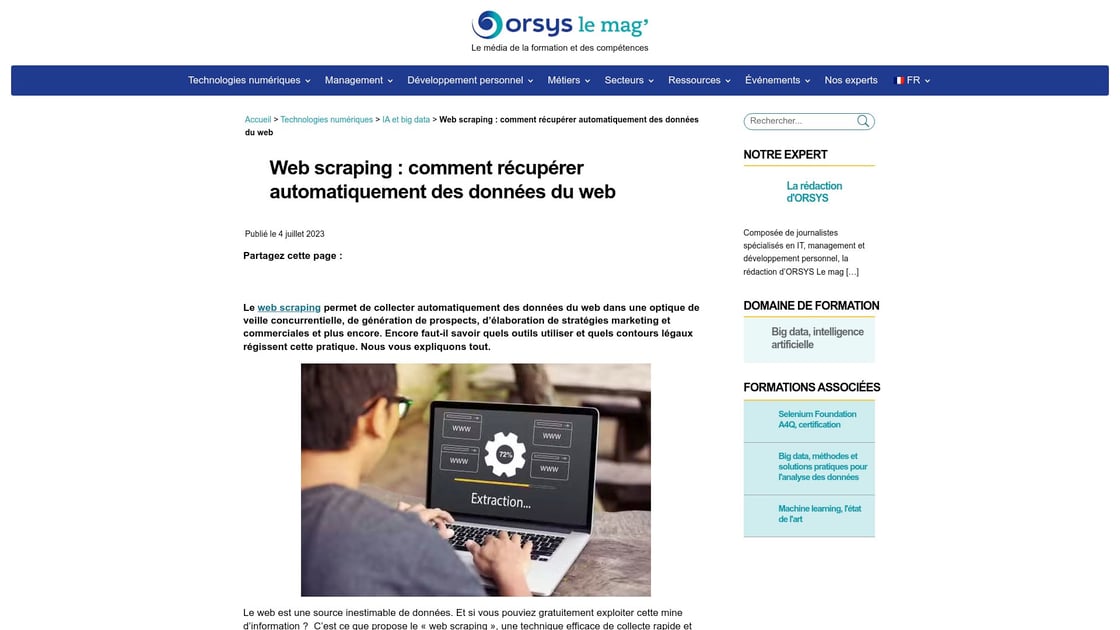 Récupérer des données du web