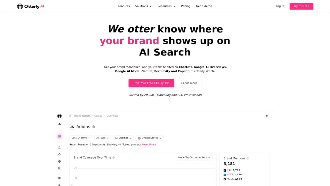 Otterly AI cross-engine monitoring interface