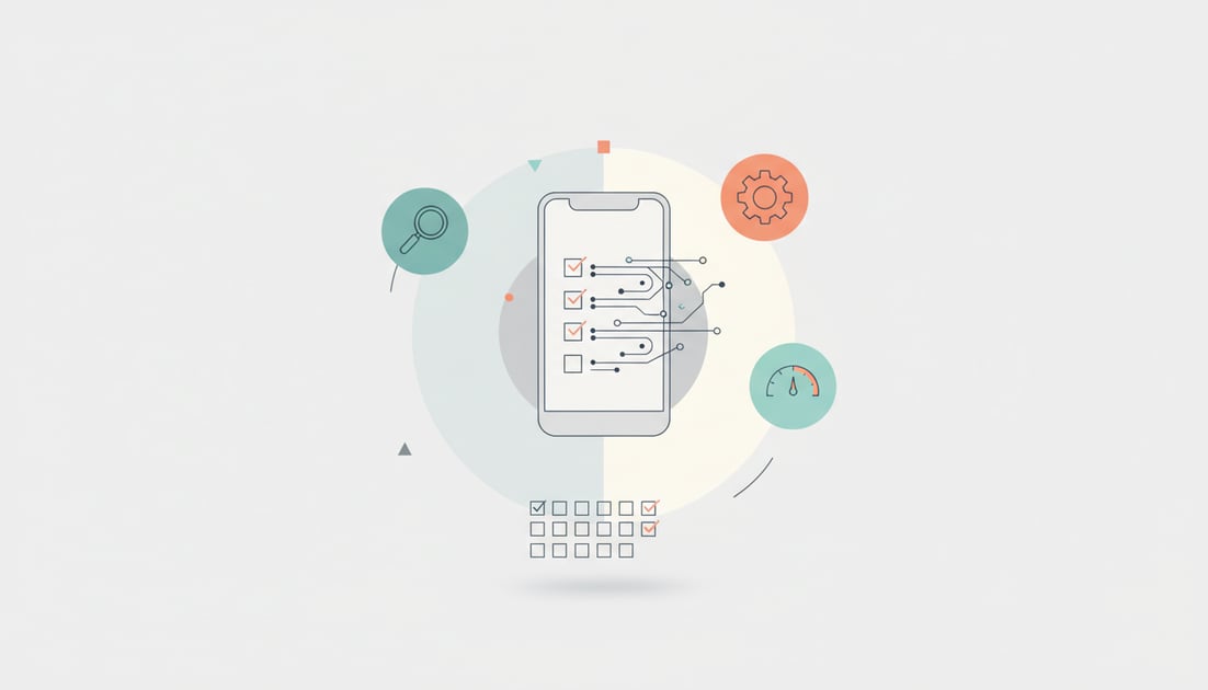 Infographic showing mobile SEO audit checklist