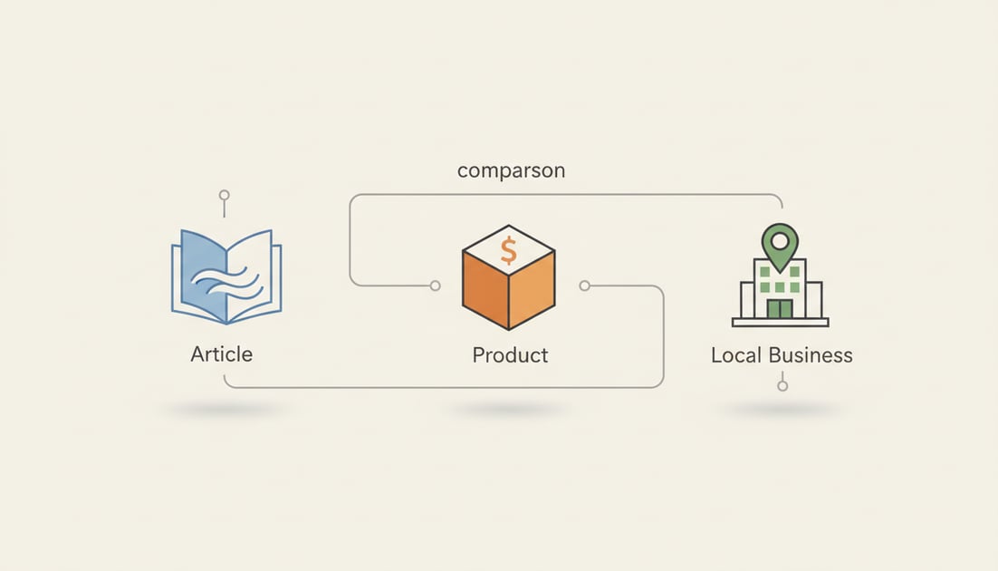 Illustration showing schema markup types comparison