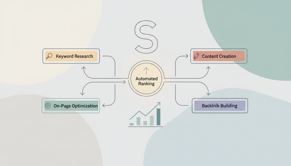 Diagram showing SEO automation workflow