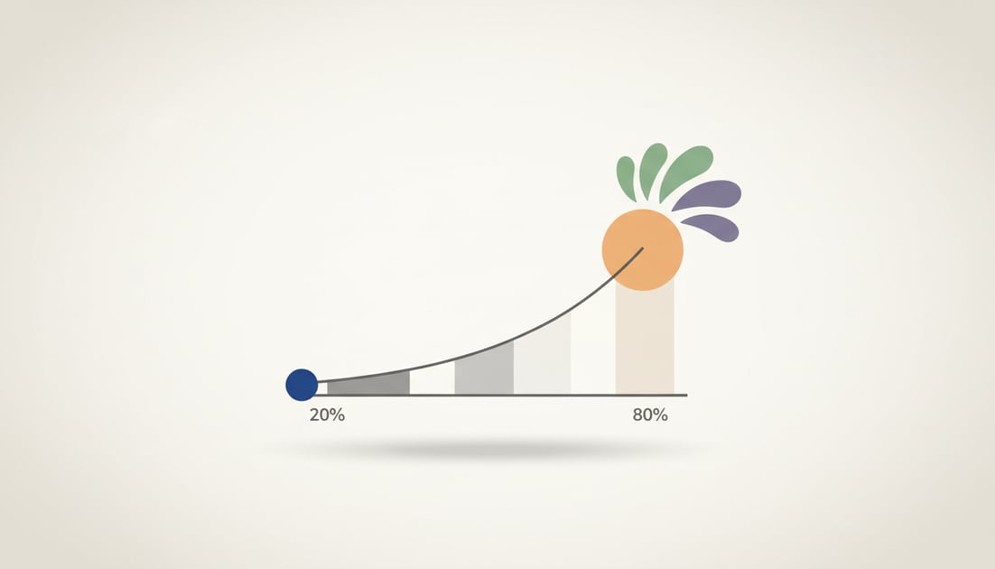 Diagram showing 80/20 Pareto Principle SEO