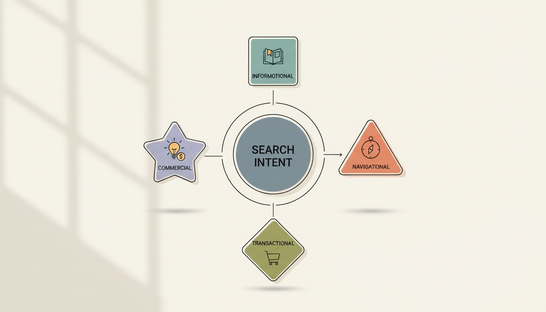 Diagram showing search intent types diagram