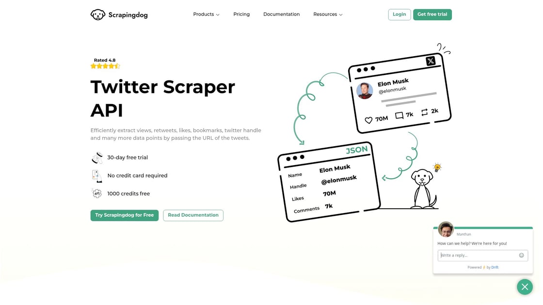 Twitter scraper API