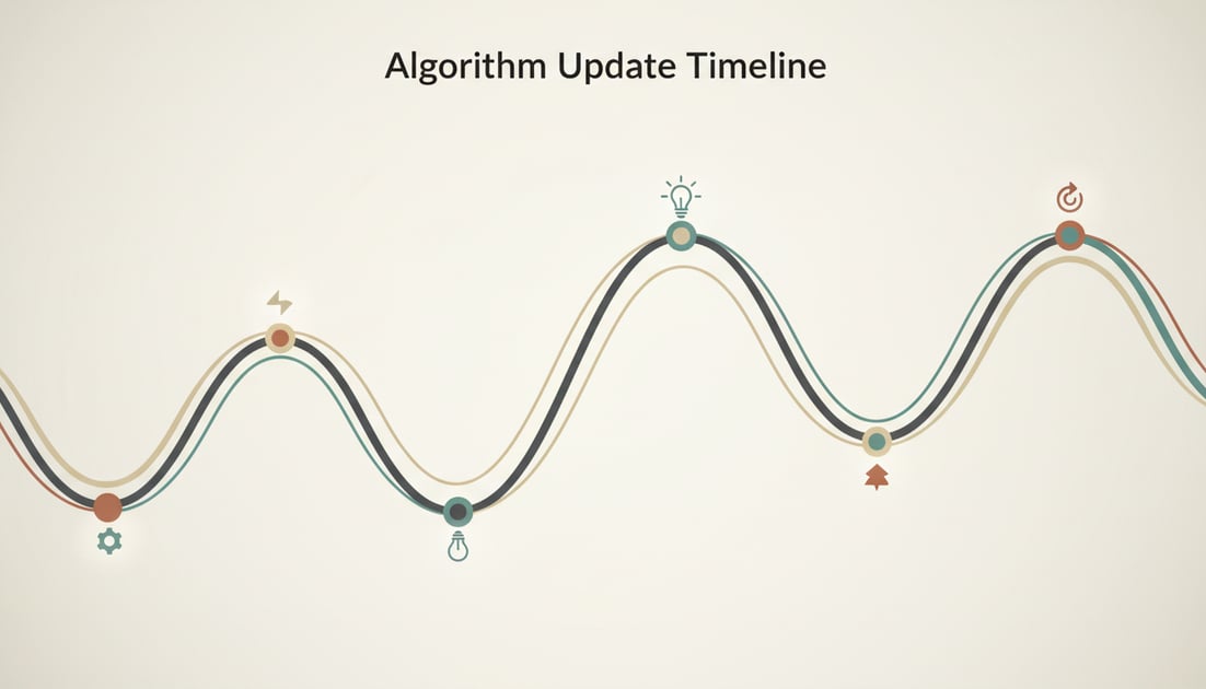 Infographic showing algorithm update timeline