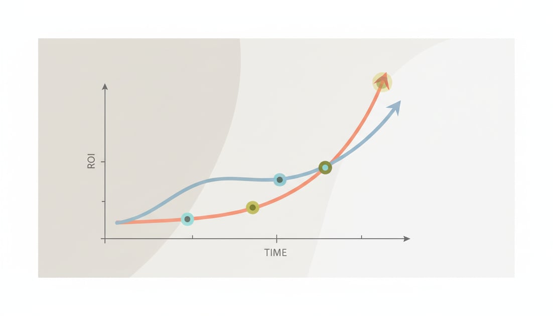 Graph showing SEO ROI timeline graph