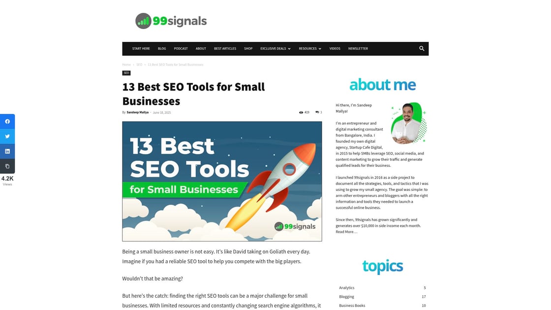 SEO tools dashboard comparison showing various options for small businesses
