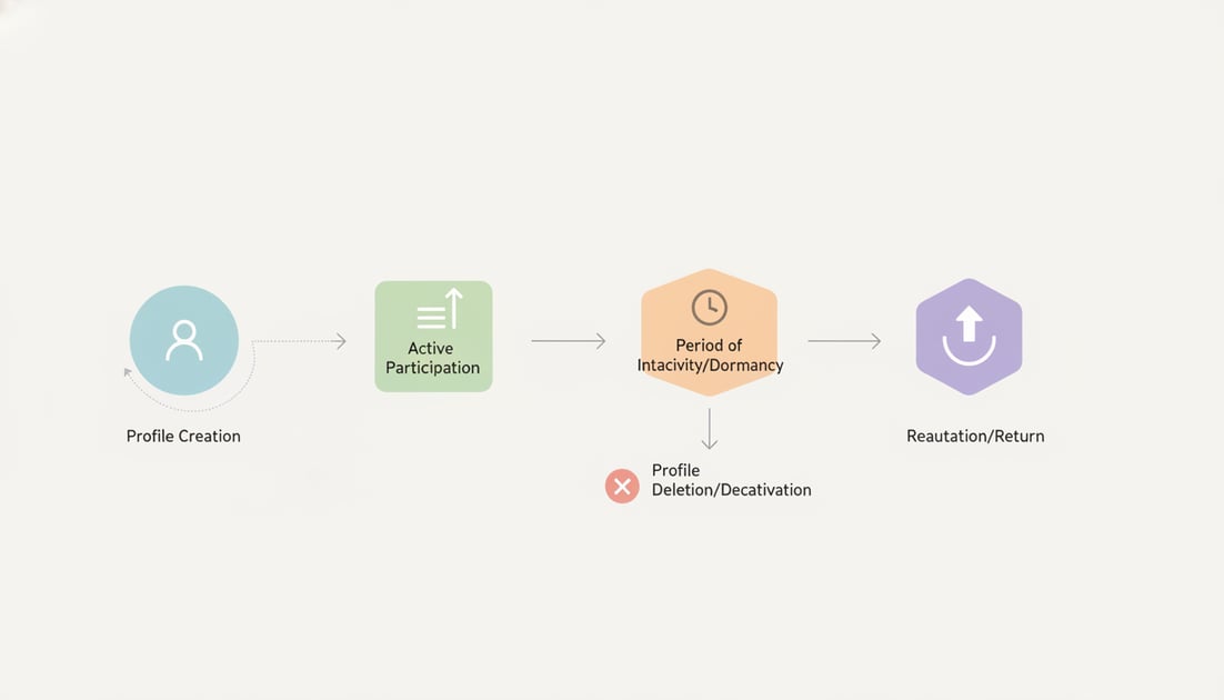 Diagram showing forum profile lifecycle
