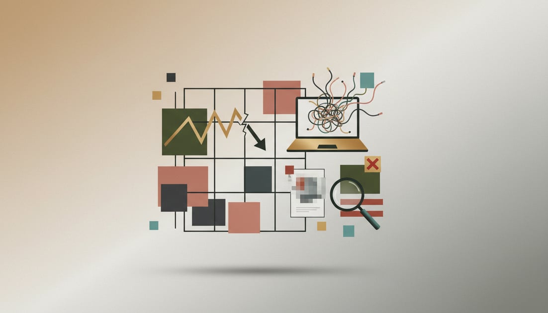 Illustration showing portfolio mistakes errors