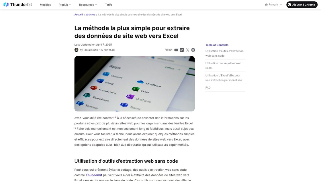 Automatisation de l'extraction de données