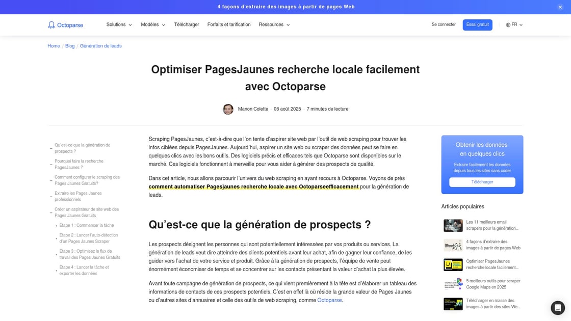 Génération de prospects avec PagesJaunes