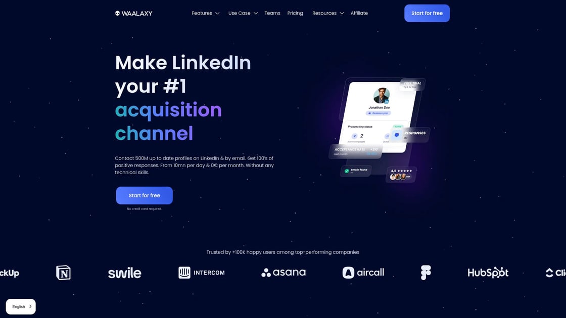 #2: Waalaxy - L'automatisation de prospection LinkedIn tout-en-un interface