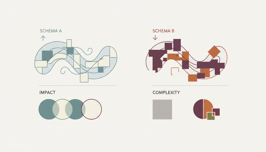 Chart showing schema impact comparison chart