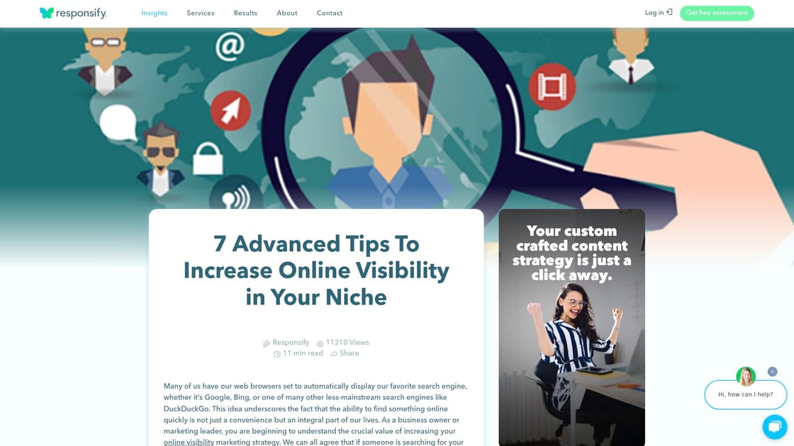 Video content increases visibility