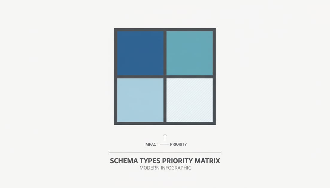 Infographic showing schema types priority matrix
