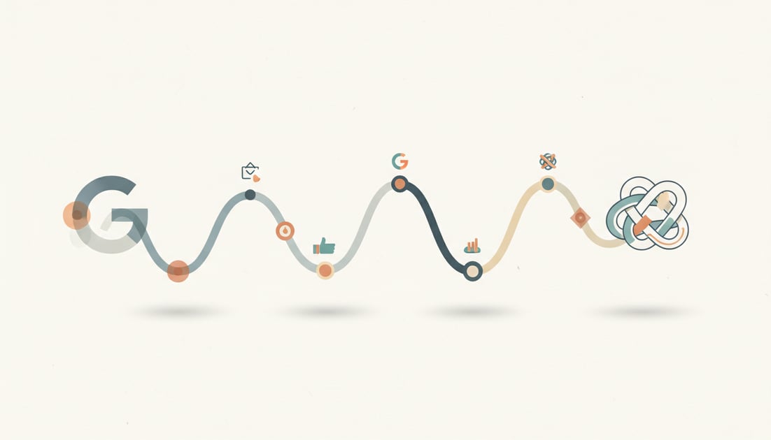 Diagram showing Google algorithm evolution timeline