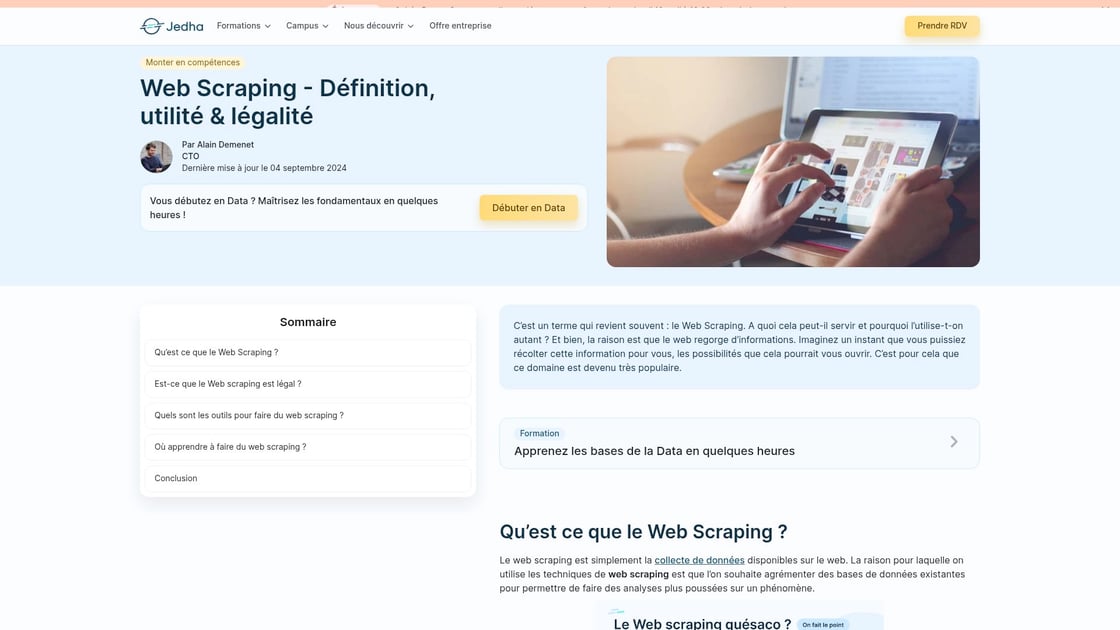 Représentation des aspects juridiques liés à l'extraction de données web