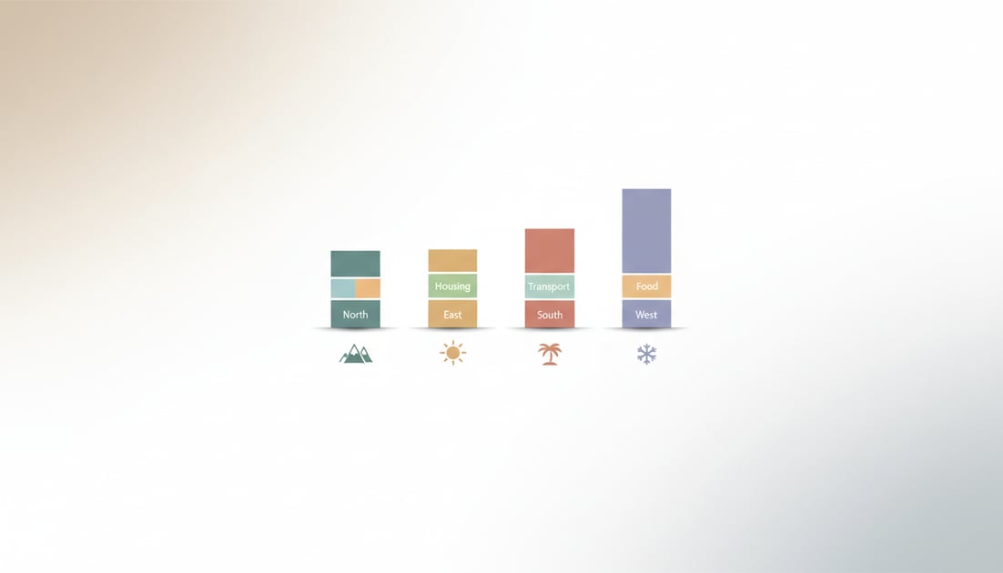 Chart showing regional cost comparison chart