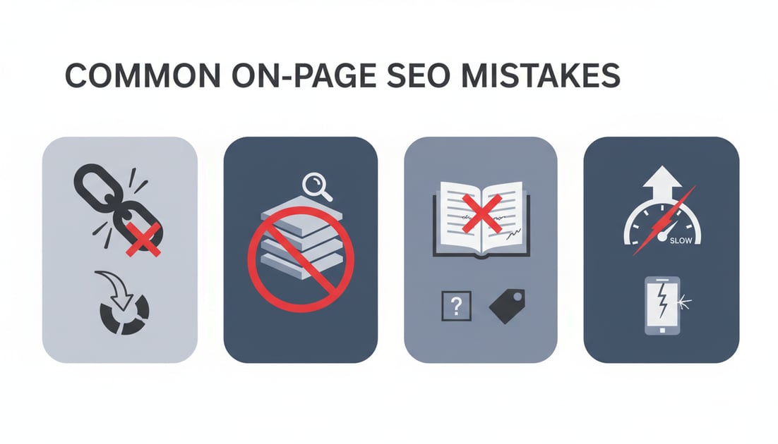 Infographic showing common on-page SEO mistakes