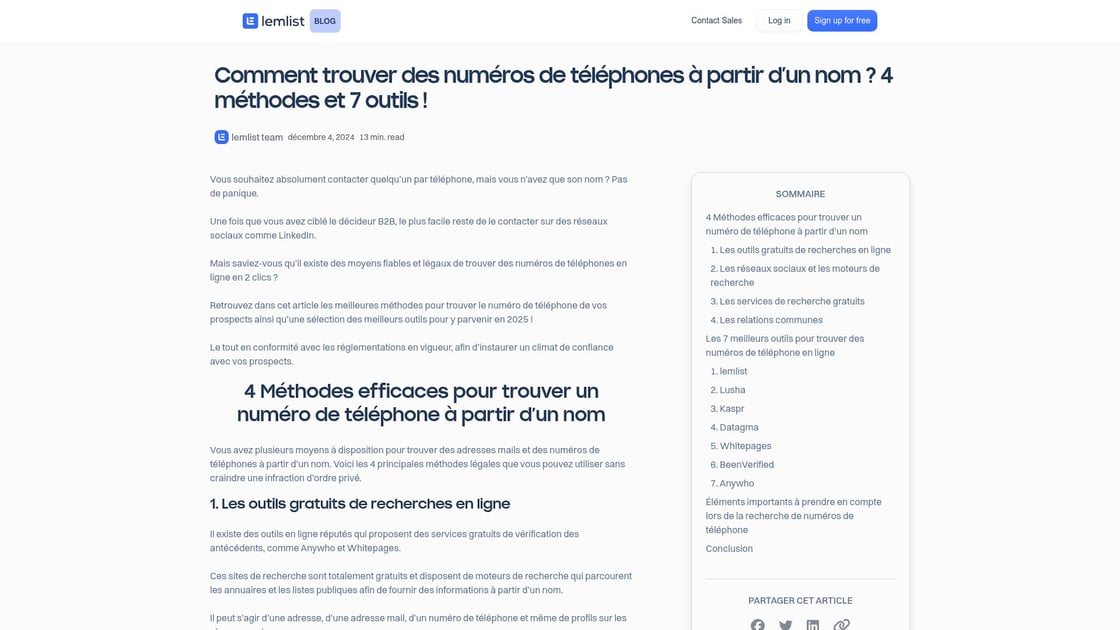 Comment trouver un numéro de téléphone à partir d'un nom