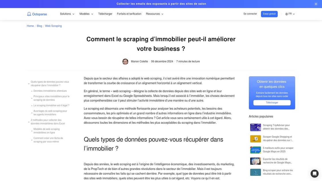 Web scraping immobilier