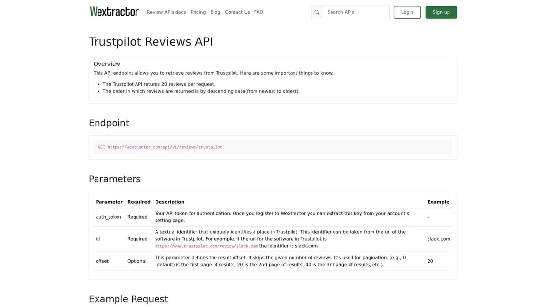 Extraction de données Trustpilot