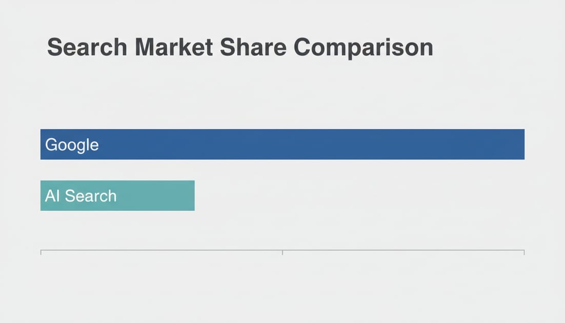 Chart showing Google vs AI search market share comparison