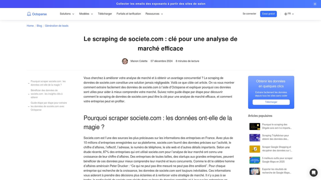 Web scraping société