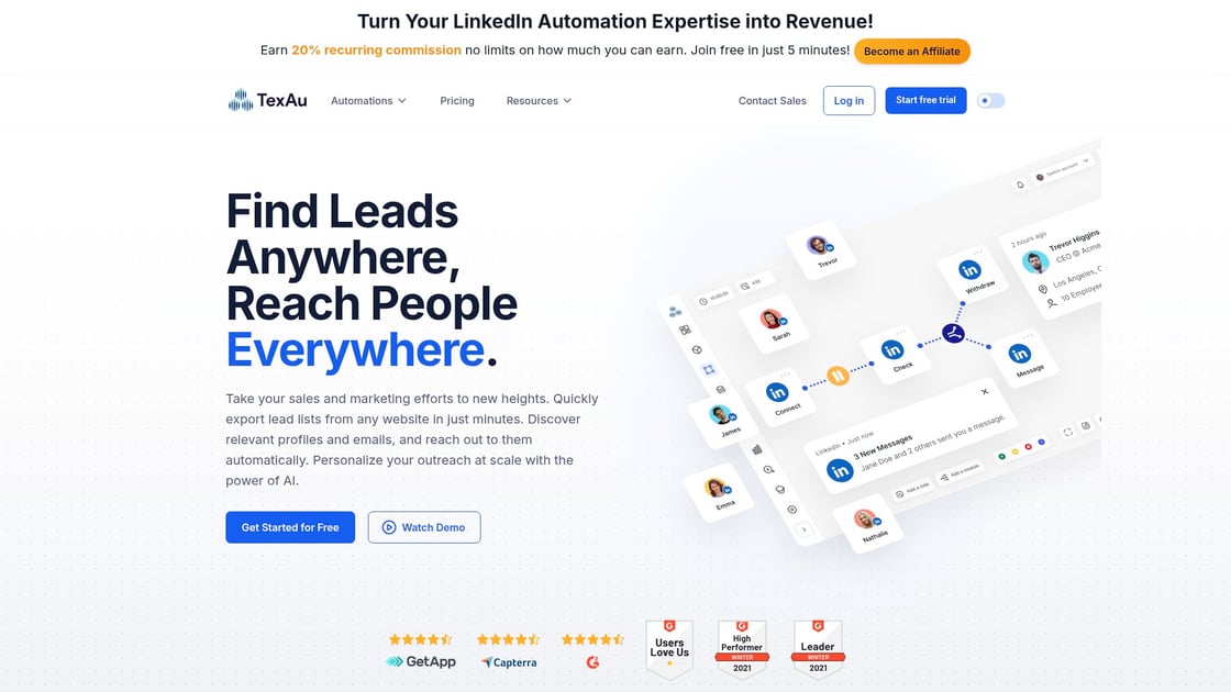 #6: TexAu - L'automation multi-plateforme pour marketers interface