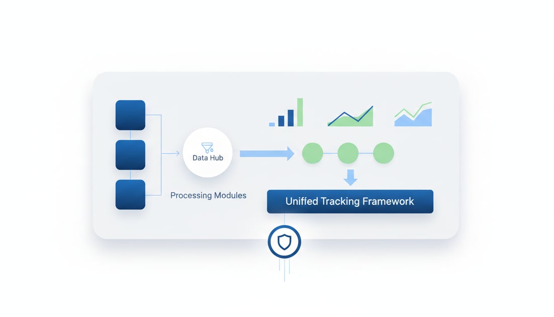 Diagram showing unified tracking framework dashboard