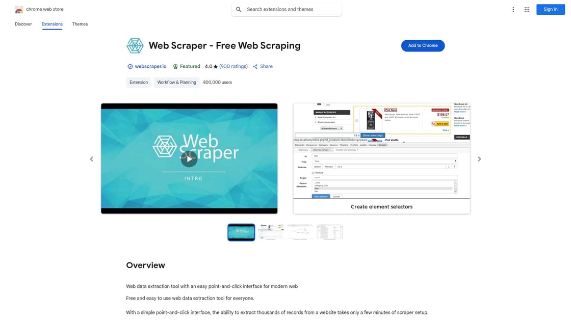 Web Scraper Extension