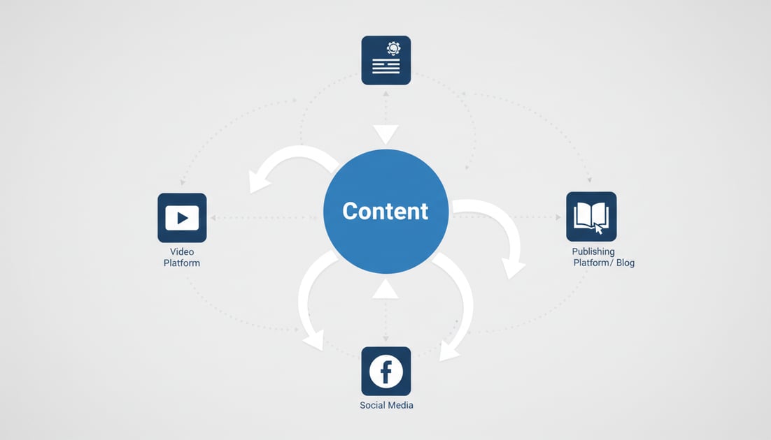 Diagram showing multi-platform content visibility