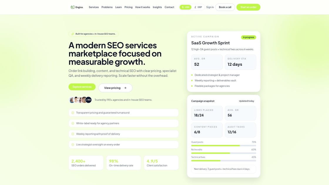 SEO Engico Ltd Dashboard