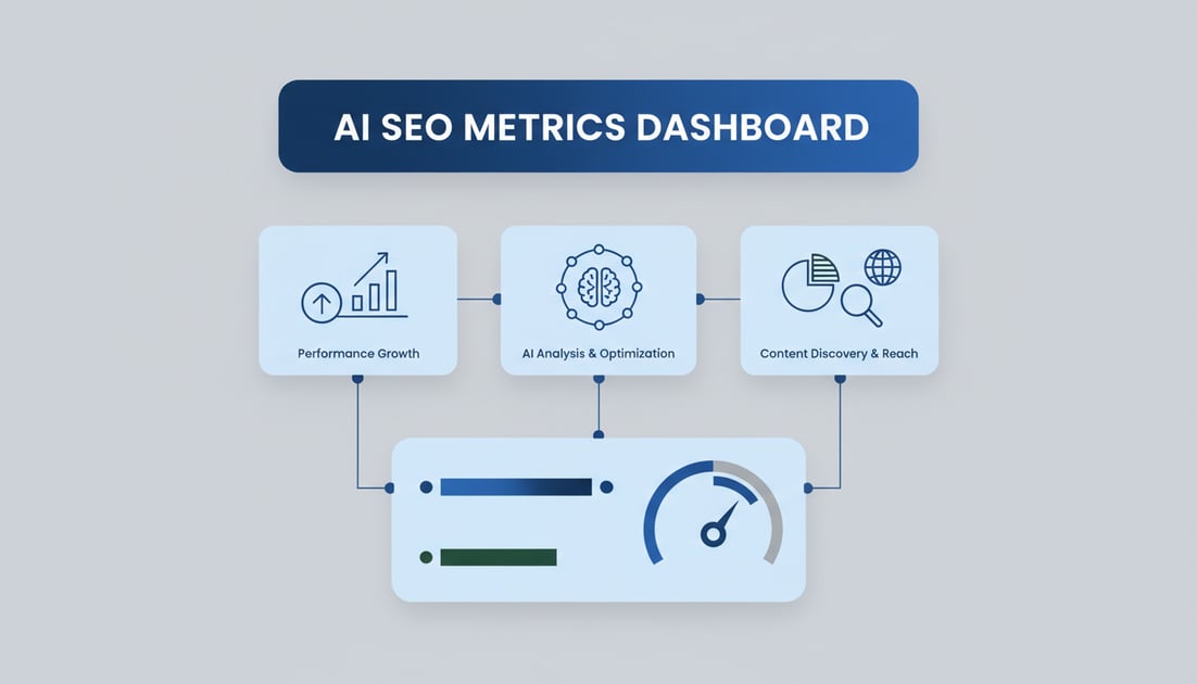 Diagram showing AI SEO metrics dashboard
