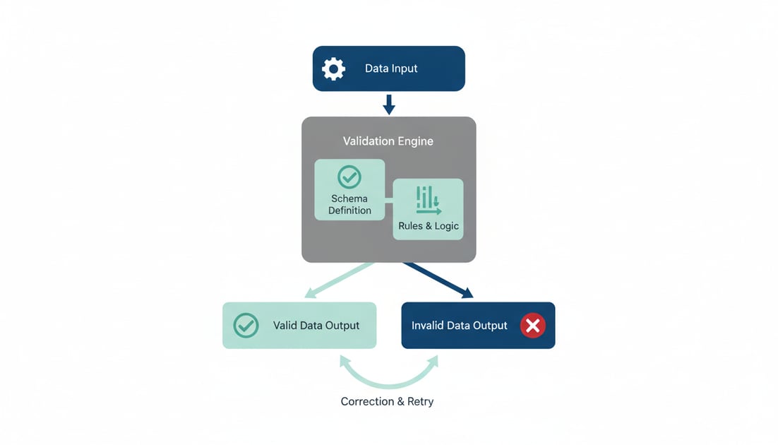 Diagram showing schema validation workflow process