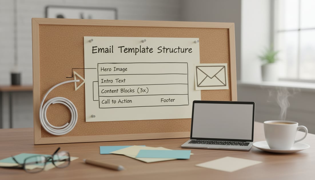 Illustration showing email template structure