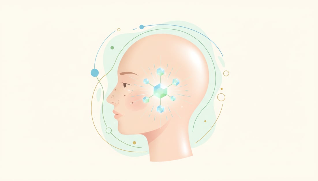 Illustration showing glutathione antioxidant skin transformation