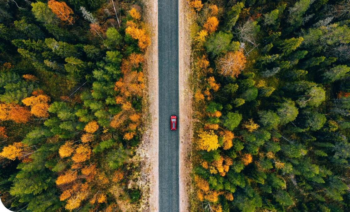 Car on a country road