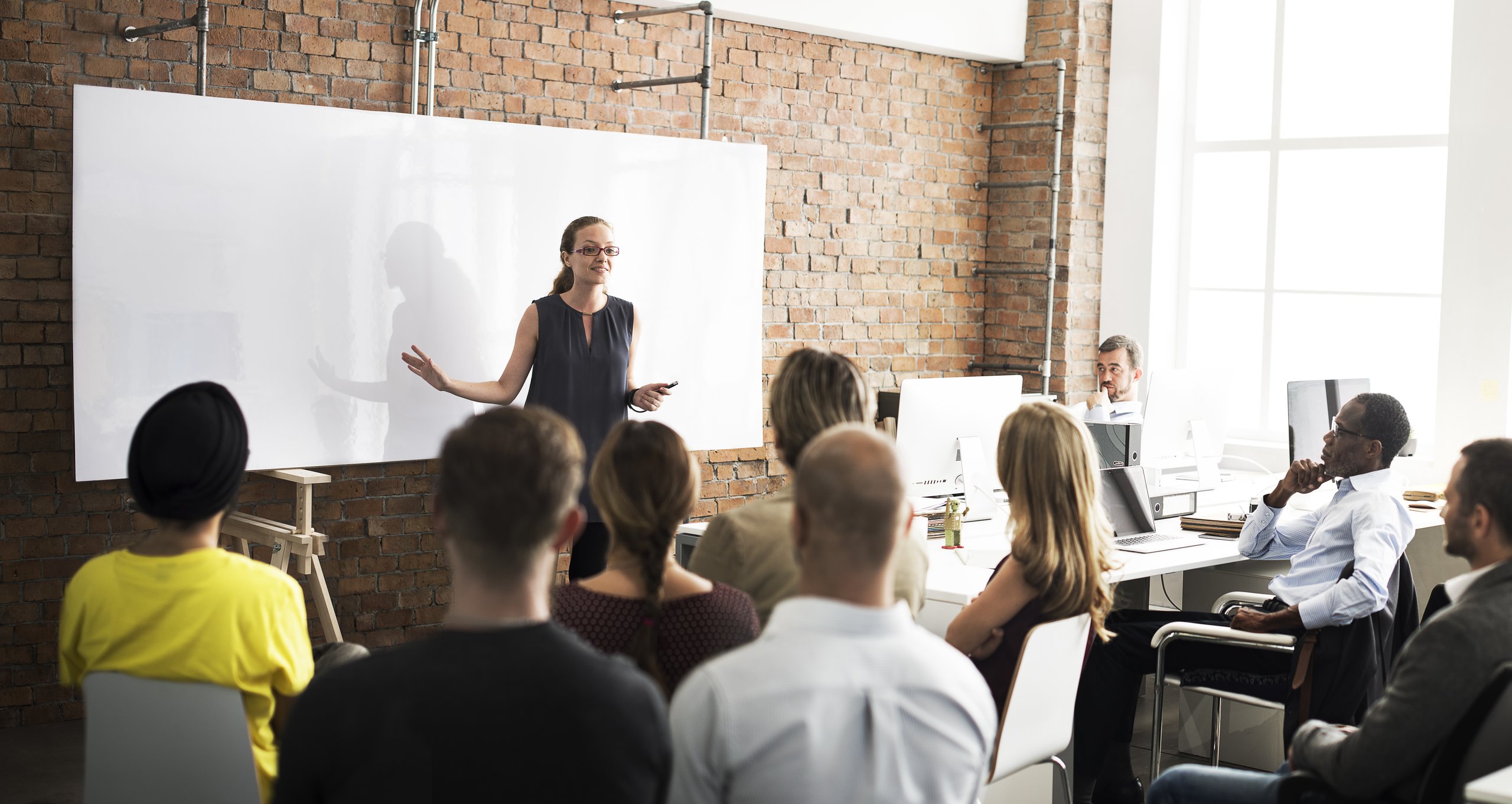 Woman giving a lecture